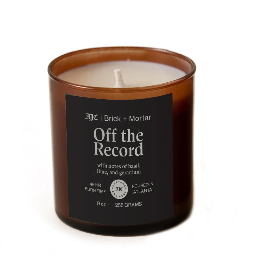 AJC x Brick+Mortar "Off the Record" Candle (9 oz)