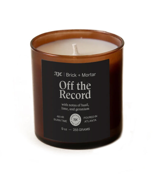 AJC x Brick+Mortar "Off the Record" Candle (9 oz)